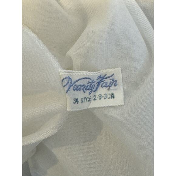 VTG Nylon Tricot VANITY FAIR WHITE Sheer SWEEP Nightgown Sz M - Picture 7 of 7